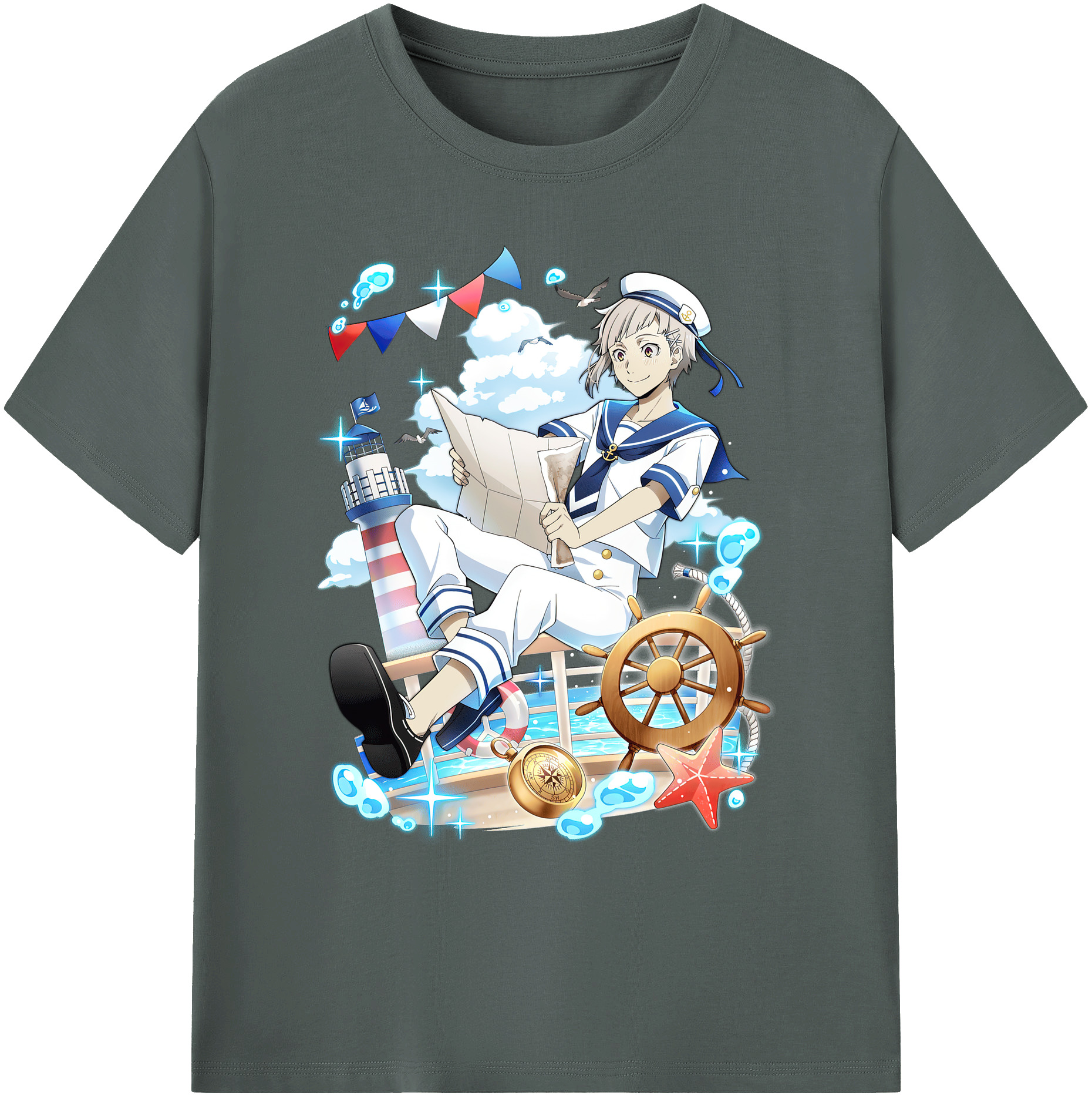 （画像用） 文豪ストレイドッグス Bungo Stray Dogs 綿100％ メンズ半袖Tシャツ｜肌触りやわらか＆通気性